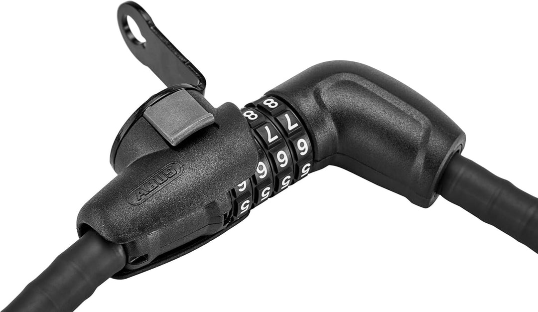 ABUS Panzerkabelschloss Steel-O-Flex Tresorflex 6615C + SCLL-Halterung - Zahlenschloss aus Stahlkabe