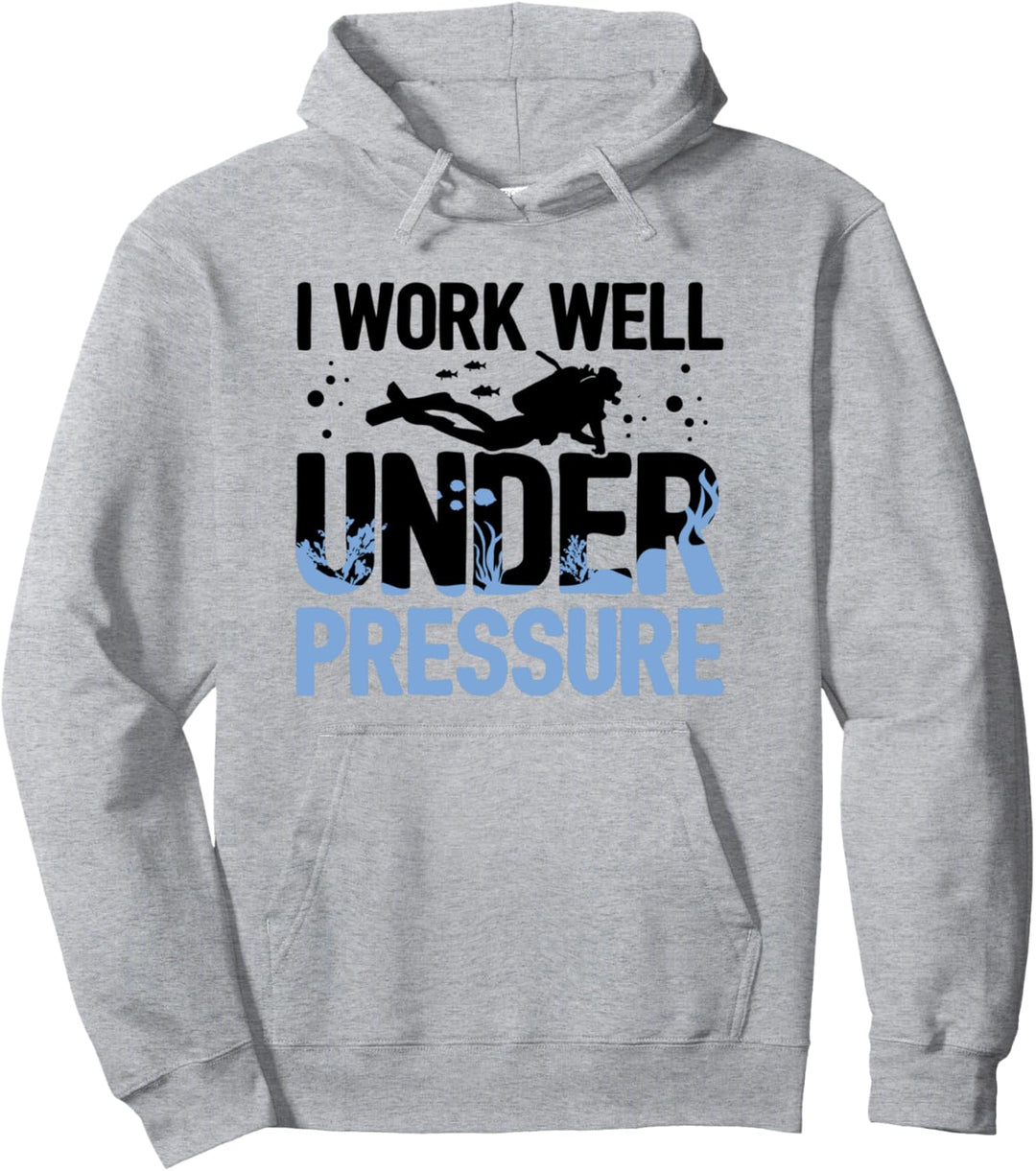 Tauchen Ich arbeite gut unter Druck Taucher Tauchsport Tauch Pullover Hoodie