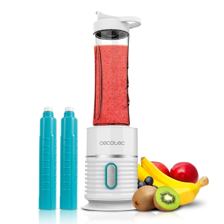 Cecotec Portable Blender for Smoothies Power Titanium 500 EasyGo. 500 W, 4 Blades with Black Titaniu
