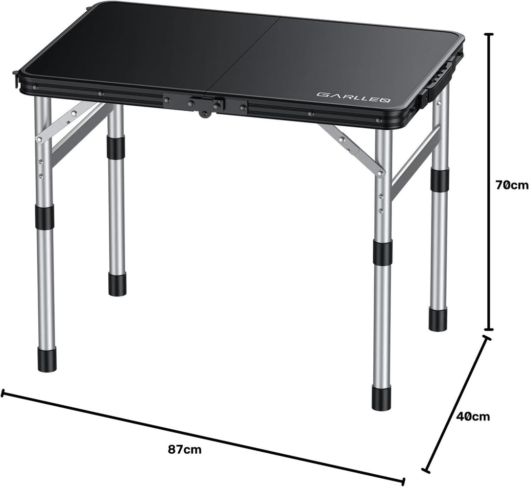 GARLLEN Campingtisch klappbar Klapptisch, 58x40cm & 3 Höhenverstellbar(26/48/70cm) ABS Wasserdichter