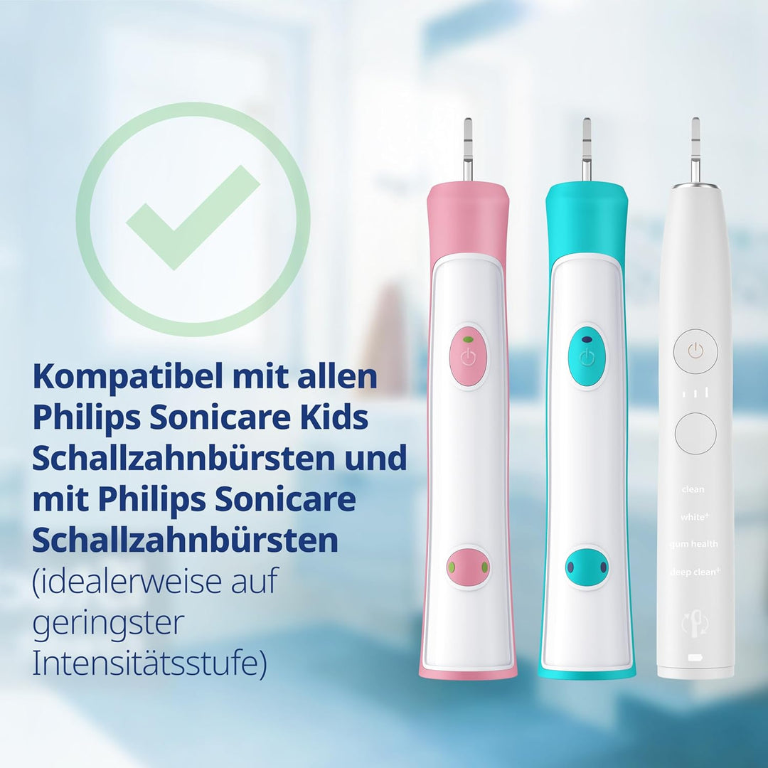 demirdental Kinder Ersatzbürsten passend für Philips Sonicare Kids, Compact Mini Bürstenköpfe für 3-