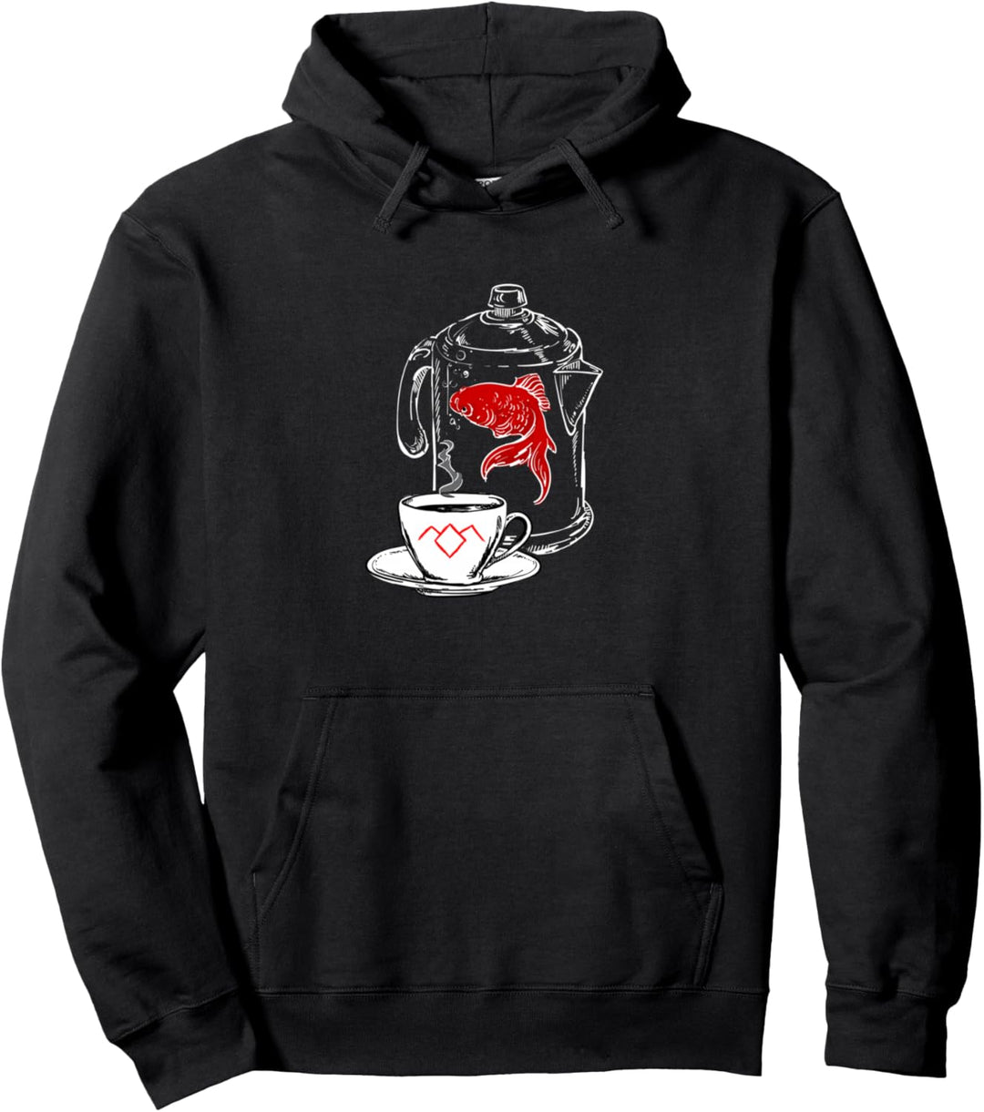 Twin Peaks Coffee Cup And Fish Outlines Pullover Hoodie