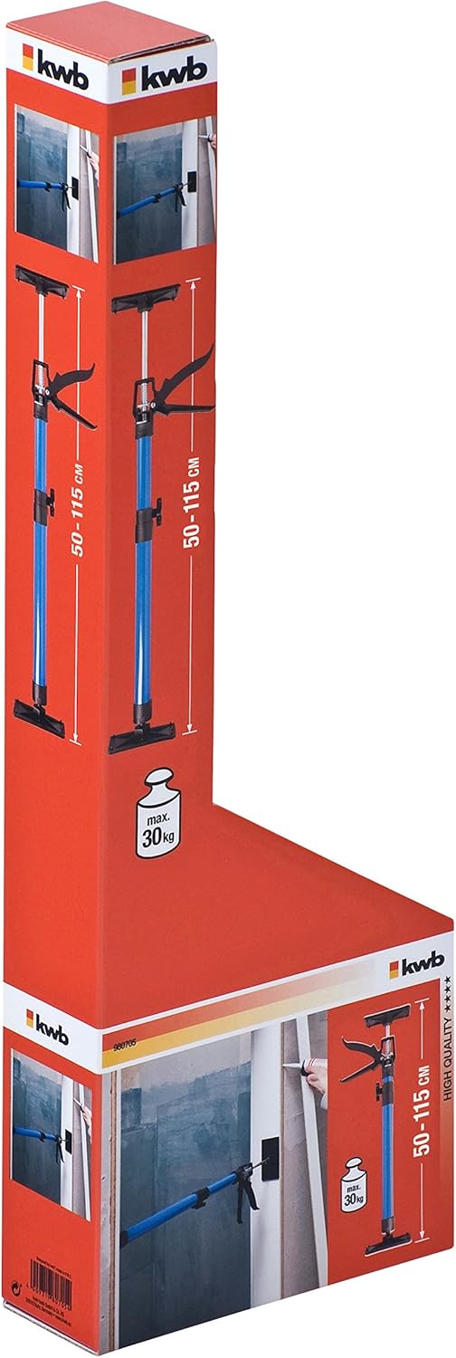 kwb Montage-Stütze bzw. Teleskop-Stütze ausziehbar 50 bis 115 cm - Ideal für Bau-Montagen und Tür-Za