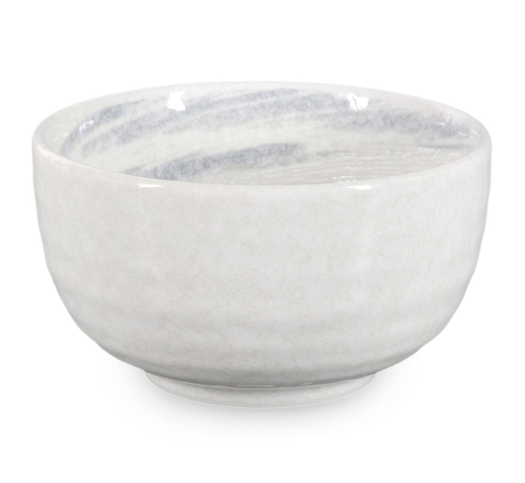 Original japanische Matcha Schale 450ml, handgefertigt, kreativ Ø 12,7cm weiss/grau Original Aricola
