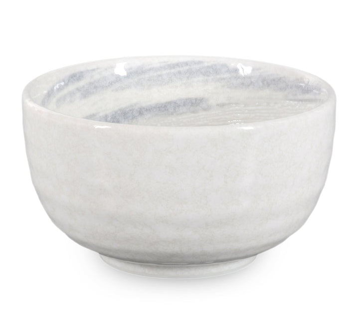 Original japanische Matcha Schale 450ml, handgefertigt, kreativ Ø 12,7cm weiss/grau Original Aricola