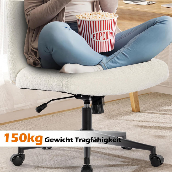 Bosmiller Bürostuhl Ohne Armlehnen Höhenverstellbar Schreibtischstuhl mit Rollen Armless Office Chai