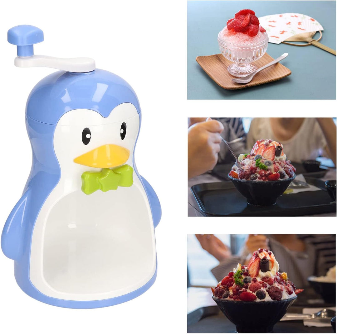 Blue Penguin Rasiereismaschine,Pinguin-Eisbrecher,Rasiermaschine, ABS,Manuelle Schneekegelmaschine,T