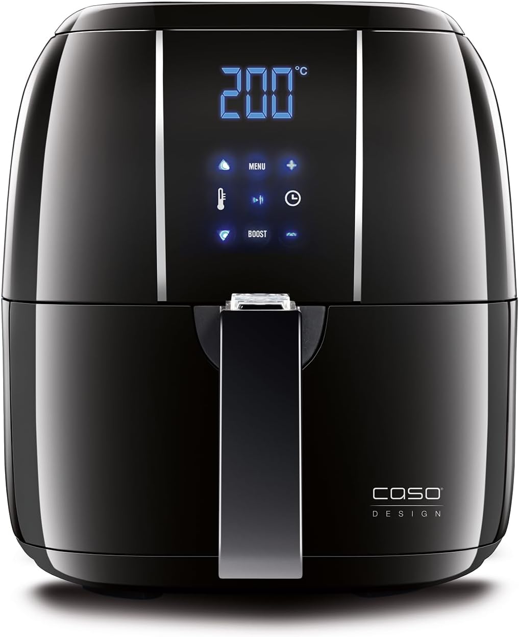 Caso | AF200 Heissluftfritteuse 3 L | 6 Programme, 60-200°C, gesünder frittieren ohne Öl/Fett, Edels