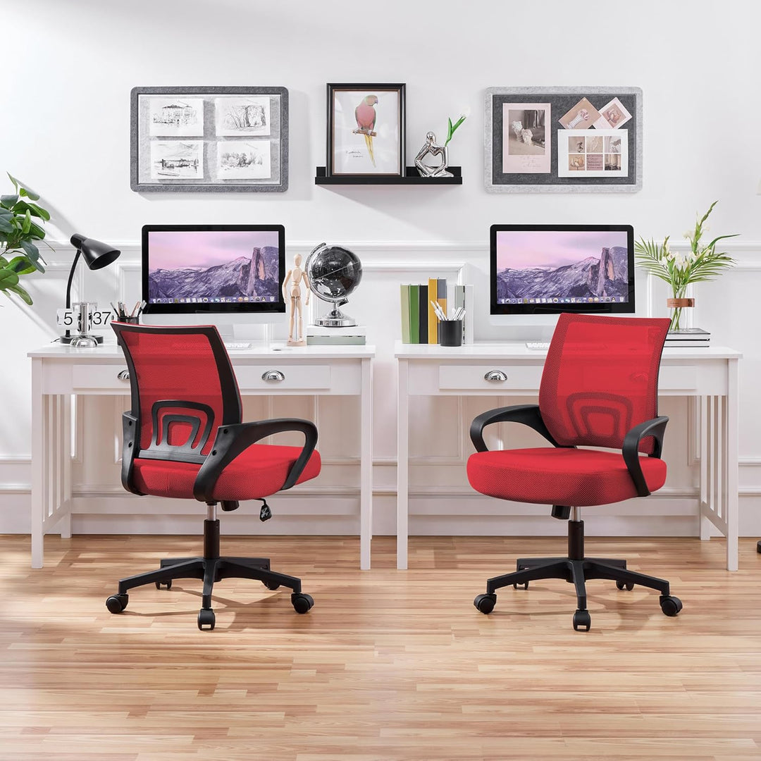 Yaheetech Bürostuhl Ergonomisch, Schreibtischstuhl mit Netzbespannung und Armlehnen, Drehstuhl aus M