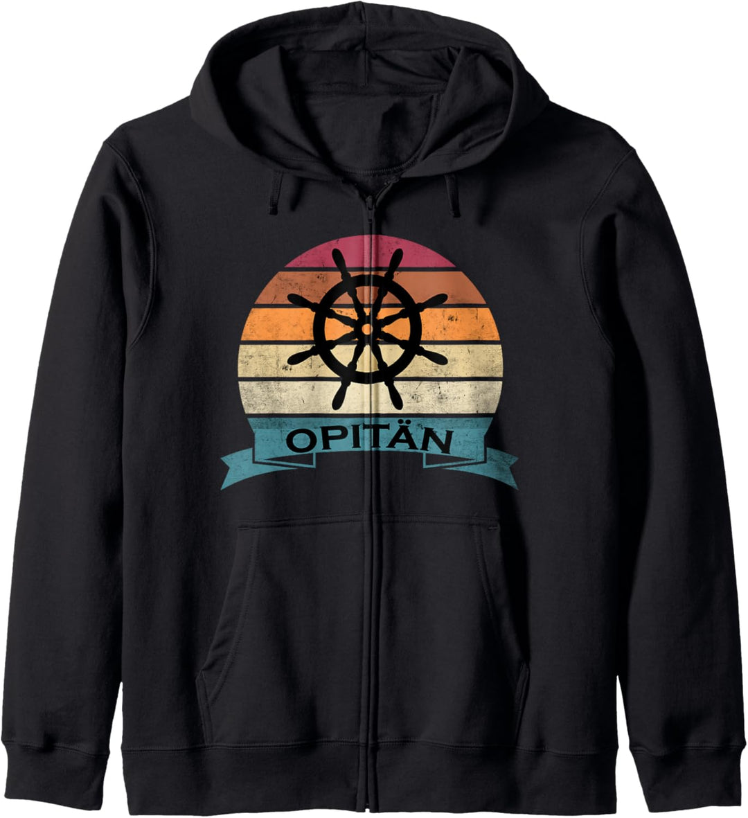 Opitän - Vintage Opa Kapitän Segeln Steuerrad Seefahrer Kapuzenjacke