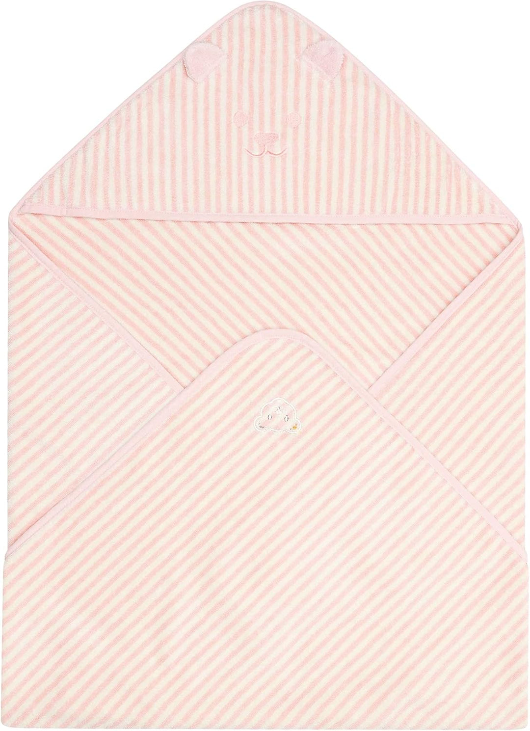 Steiff Baby Unisex Badetuch, Weiches Handtuch mit Kapuze aus Baumwolle, 100 x 100 cm One Size Silver