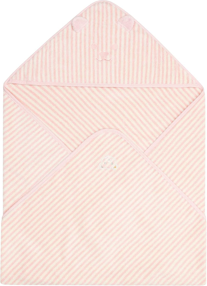 Steiff Baby Unisex Badetuch, Weiches Handtuch mit Kapuze aus Baumwolle, 100 x 100 cm One Size Silver