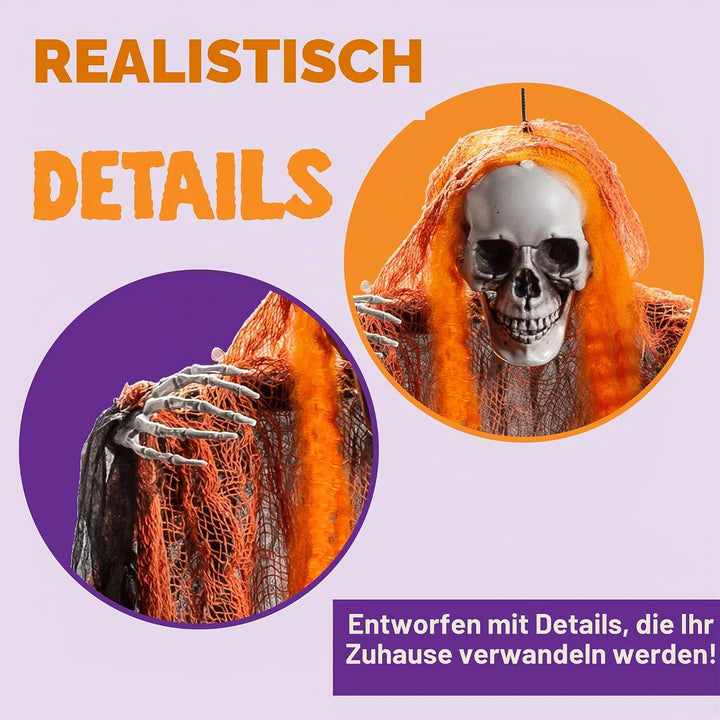 JOYIN Halloween-Sensenmann-Dekoration, 3 Stück, 89,7 cm, Halloween-Dekoration zum Aufhängen, Hallowe