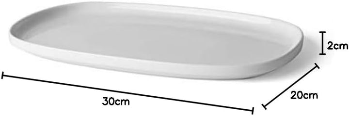 Holst Porzellan SK 120 Porzellan Servierplatte 30 x 20 cm weiss, 3 Stück Weiss Platte 30 x 20 cm, We