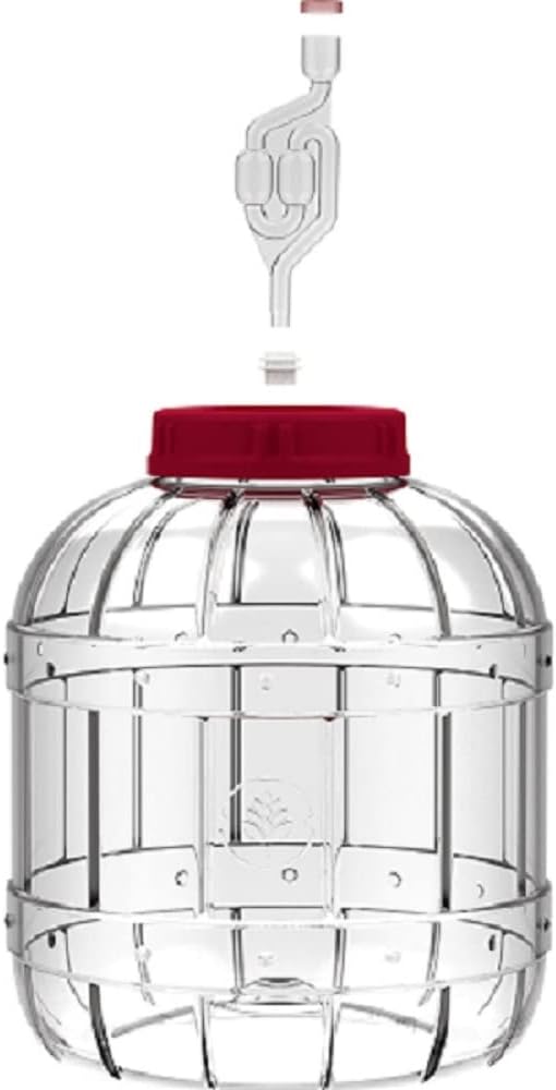 lilawelt24 3L +5L Gärbehälter aus Kunstoff Gärbehälter mit Gäraufsatz, für Wein, Bier, Maische Weck,