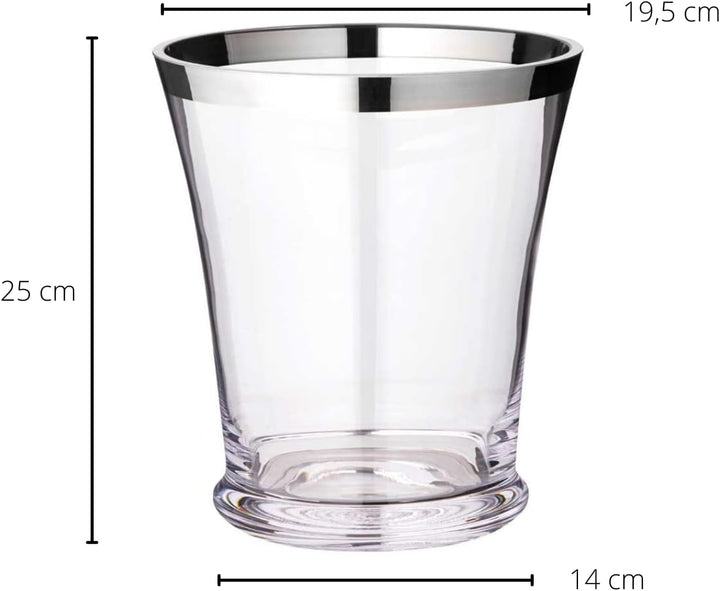 EDZARD Flaschenkühler Reuben (Ø 19,5 cm) aus Kristallglas mit Platinrand - Champagner Kühler, Sektkü