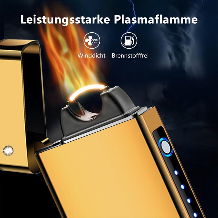 GADATOP Elektrisches Plasma-Feuerzeug Mit LED-Batterieanzeige - Wiederaufladbar, Flammenlos, Sturmfe