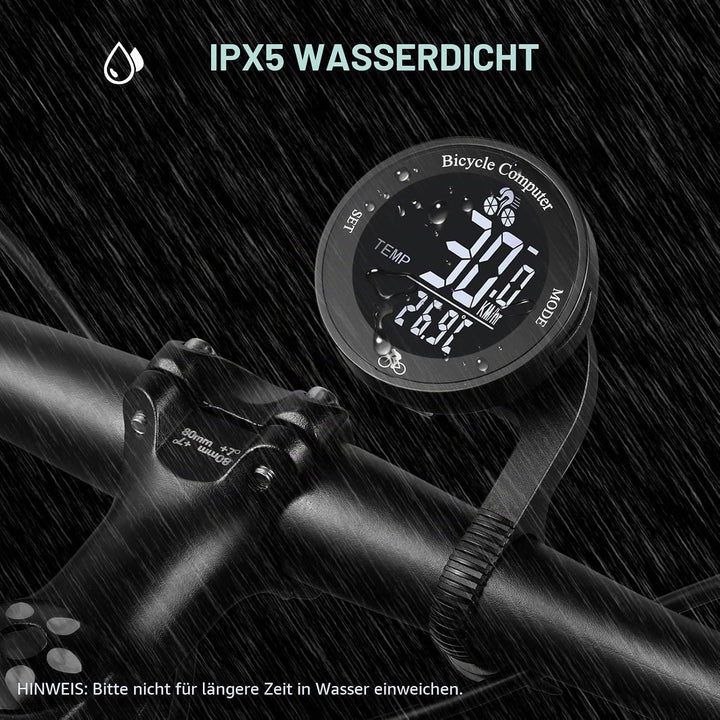Fahrradcomputer, Drahtloser Fahrradcomputer Wasserdicht Fahrrad Kilometerzähler Multifunktions LCD-B