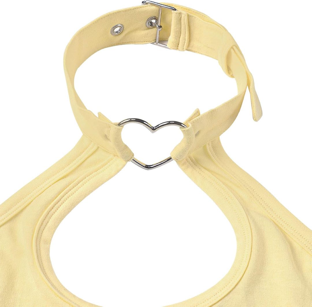 LittleForBig Baumwolle Strampler Herzensbrecher Halsband Onesie Bodysuit Gelb M, Gelb M