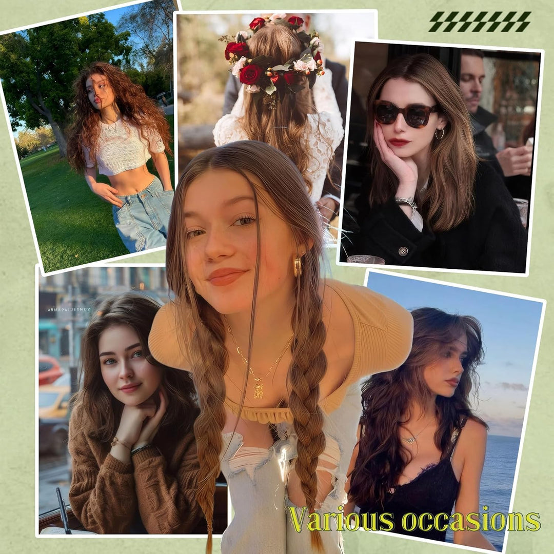 RUNATURE Braun Micro Extensions Echthaar Blond Balayage Ombre 45cm Glatt Micro Loop Echthaar Extensi