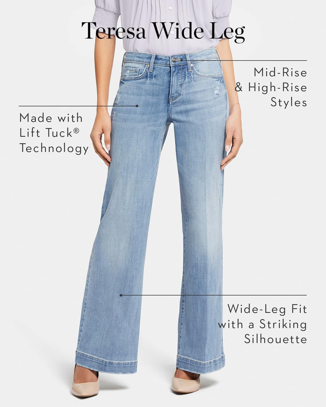 NYDJ Damen Teresa Hose aus Hochwertigem Denim Jeans 8 34 Spülen, 8 34 Spülen