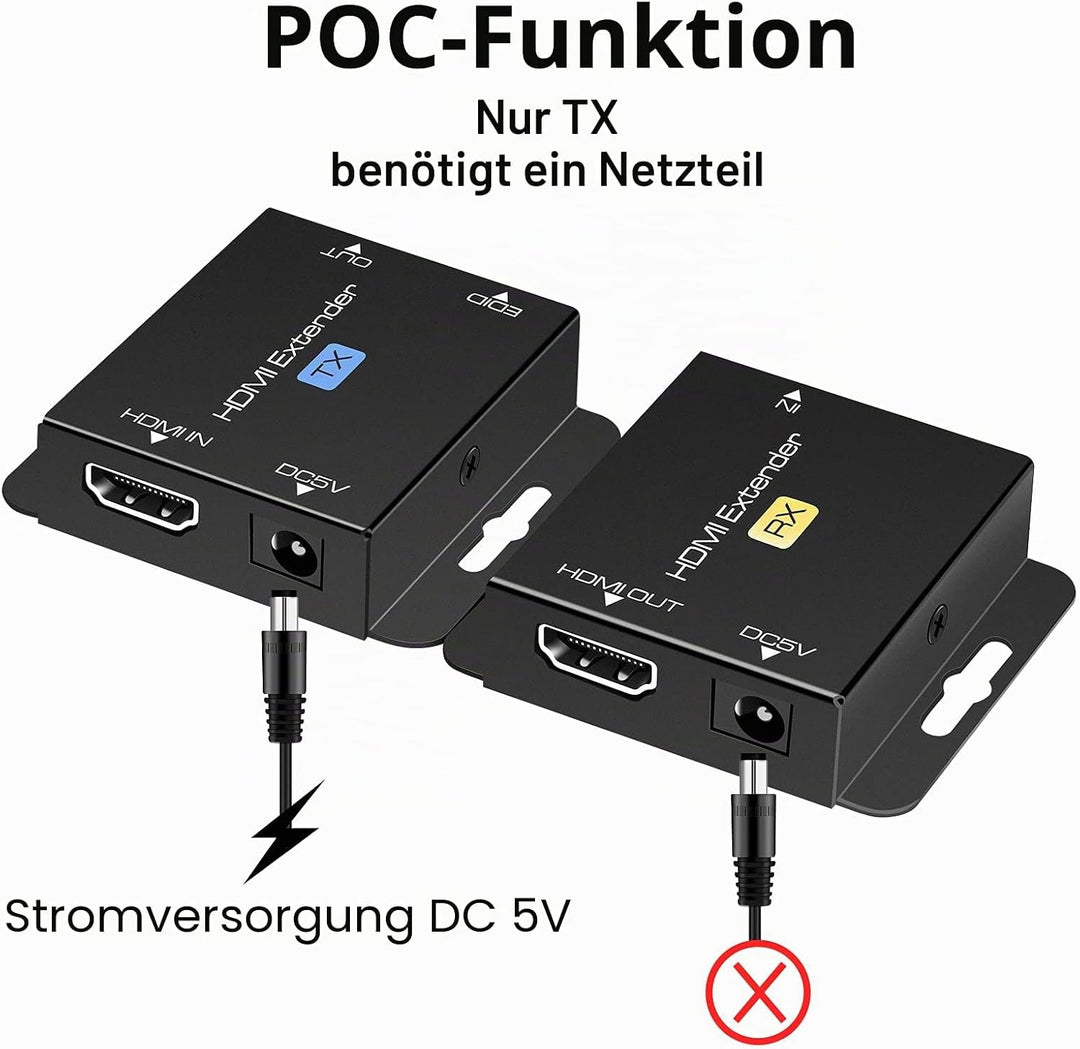 VEDINDUST HDMI Extender, Over Cat5e/6/7 Ethernet HDMI Transmitter Empfänger unterstützt EDID 1080p P