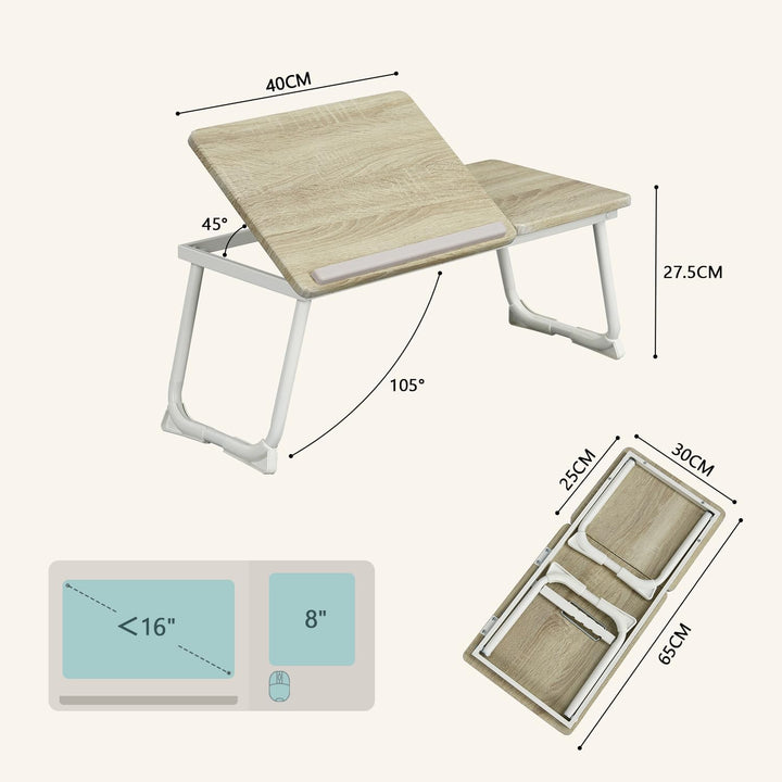 MEUBLE COSY Laptoptisch Frühstückstablett Höhenverstellbar Betttisch Laptopständer mit klappbaren Be