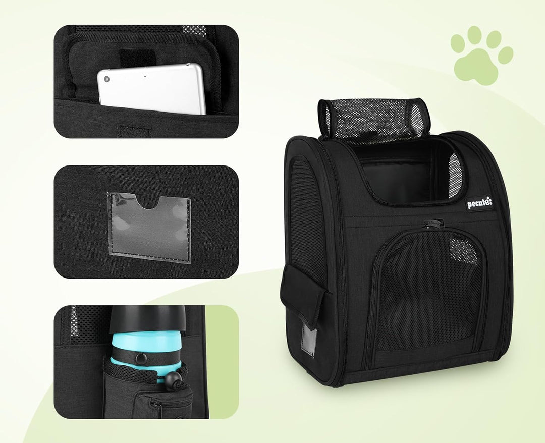 pecute Haustier Rucksack mit Netzfenster, Tragbare und Faltbare Katzentasche, Atmungsaktive und Leic