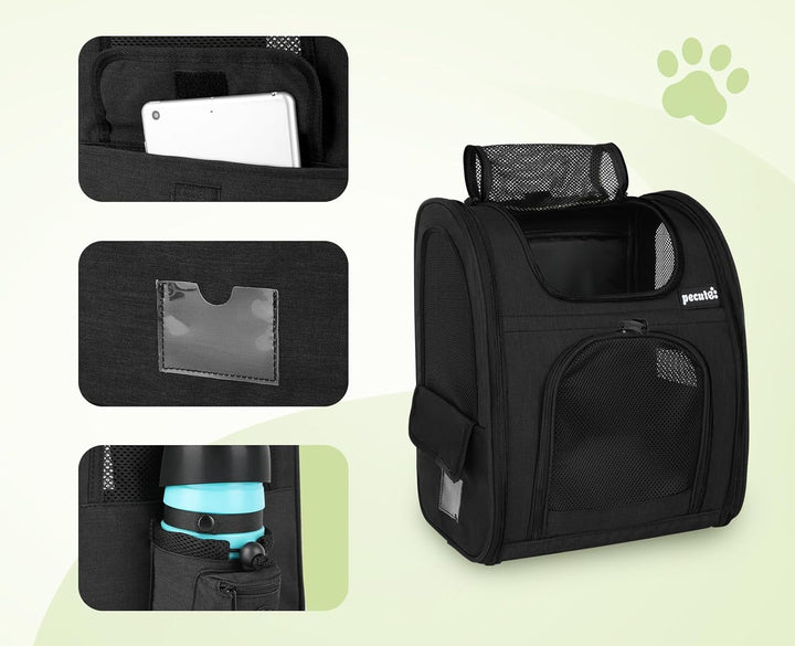 pecute Haustier Rucksack mit Netzfenster, Tragbare und Faltbare Katzentasche, Atmungsaktive und Leic
