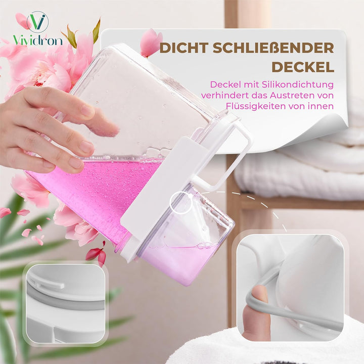 2er-Pack Waschmittel Aufbewahrung, Aufbewahrungsbox für die Organisation des Waschraums mit 4 abnehm