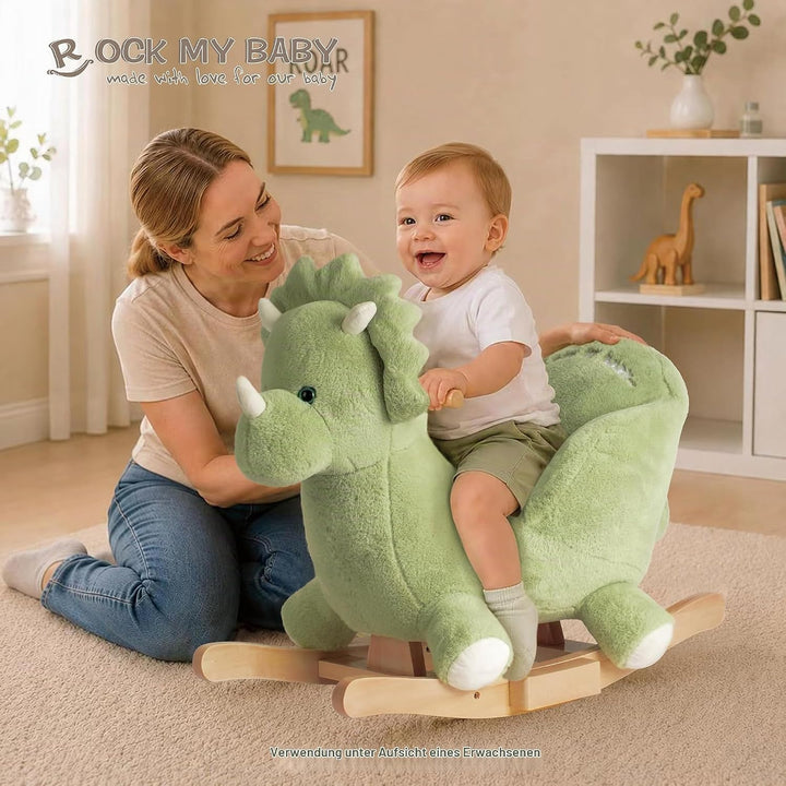 Plüsch Rocking Horse -Schaukeltier Schaukelpferd Schaukelspielzeug，CE、CPC Zertifizierung(Grün), grün