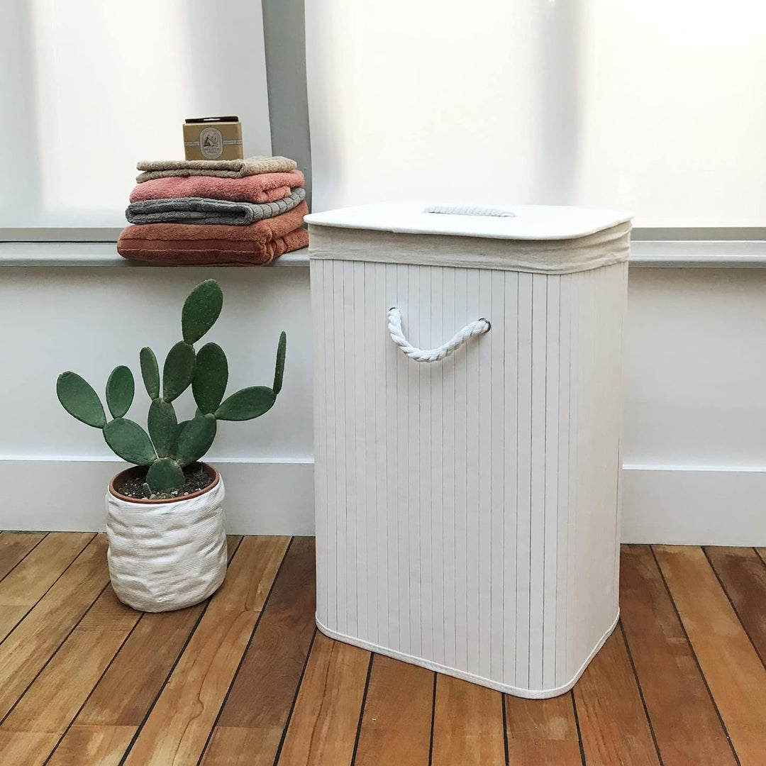 Compactor Wäschekorb Weiss 40 x 30 x H.60 cm Weiss Klassisch, Weiss Klassisch