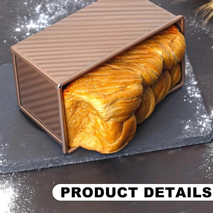 Toastbrot Backform mit Deckel – 2 Stück Brotbackformen Kastenform, Carbonstahl, Lüftungslöcher, Schw