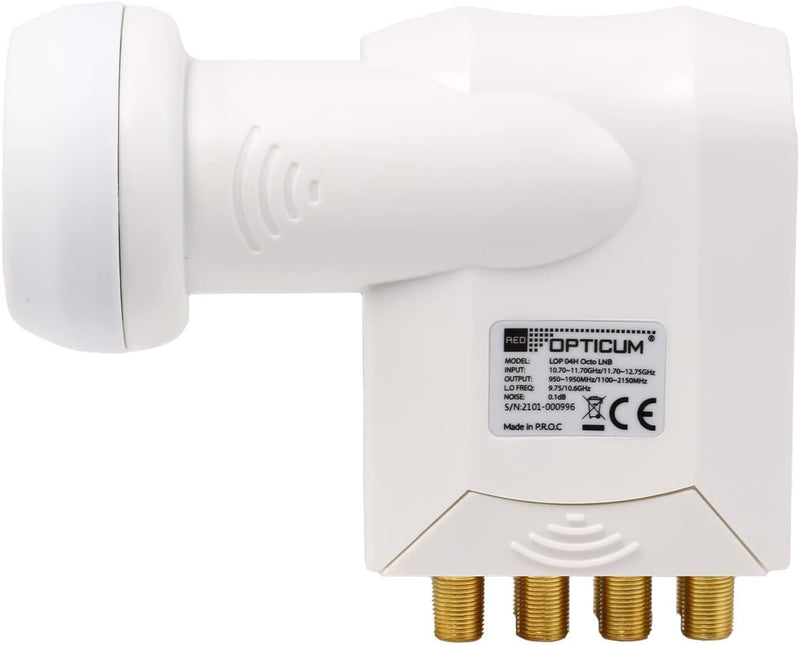 RED OPTICUM LOP 04H Octo LNB I Digital-LNB 8-fach mit nur 0.1dB Rauschmass und ausziehbarem Wettersc