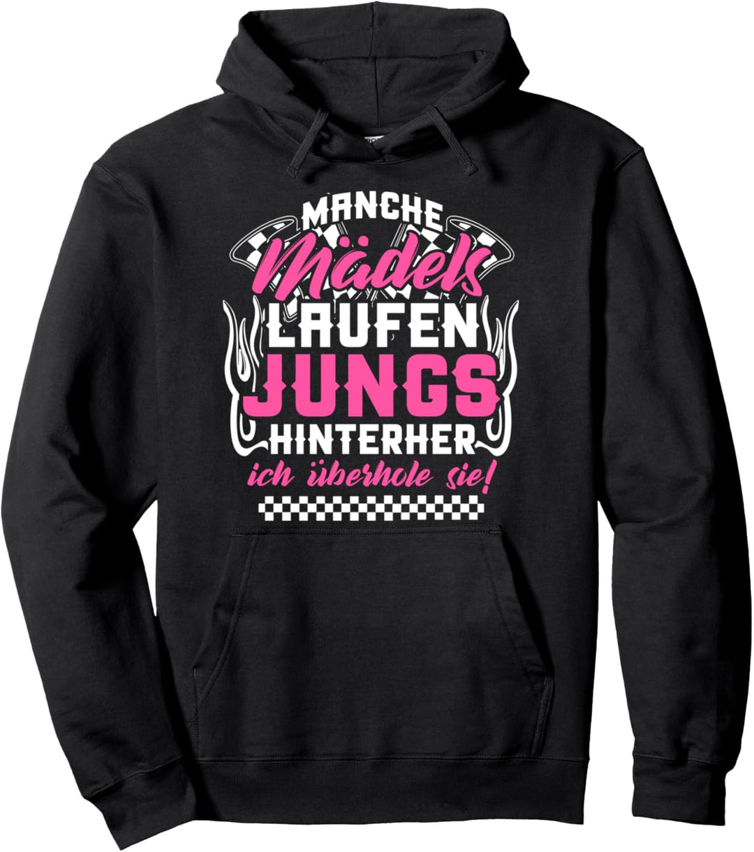 Jungs werden überholt - Motorradfahrer Biker-Girl Pullover Hoodie