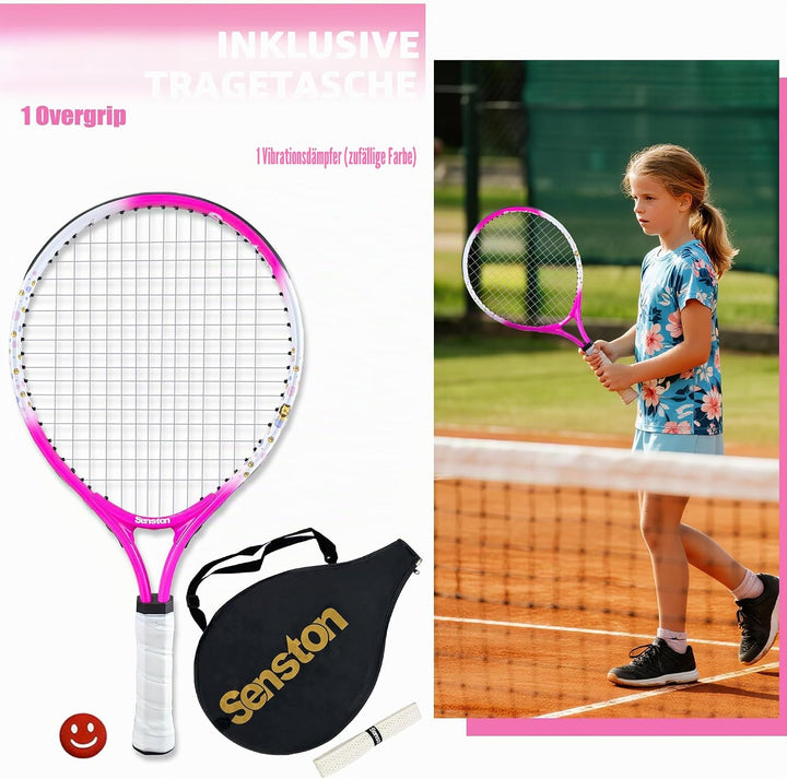 Senston Tennisschläger 17/23 Zoll Tennis Racket für Jugendliche– Leicht, Langlebig, Einfach zu greif