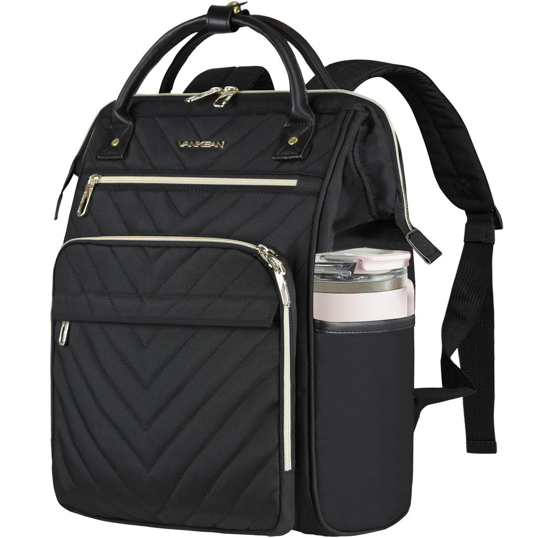 VANKEAN 15.6 Zoll Laptop Rucksack für damen herren Schwarz | Computer Arbeitstasche, Grosse Kapazitä