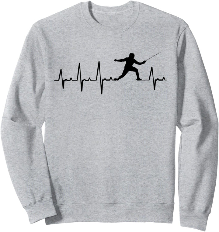 Fechten Herzschlag Degen Fechtmaske Fechtkampf Kampfsport Sweatshirt