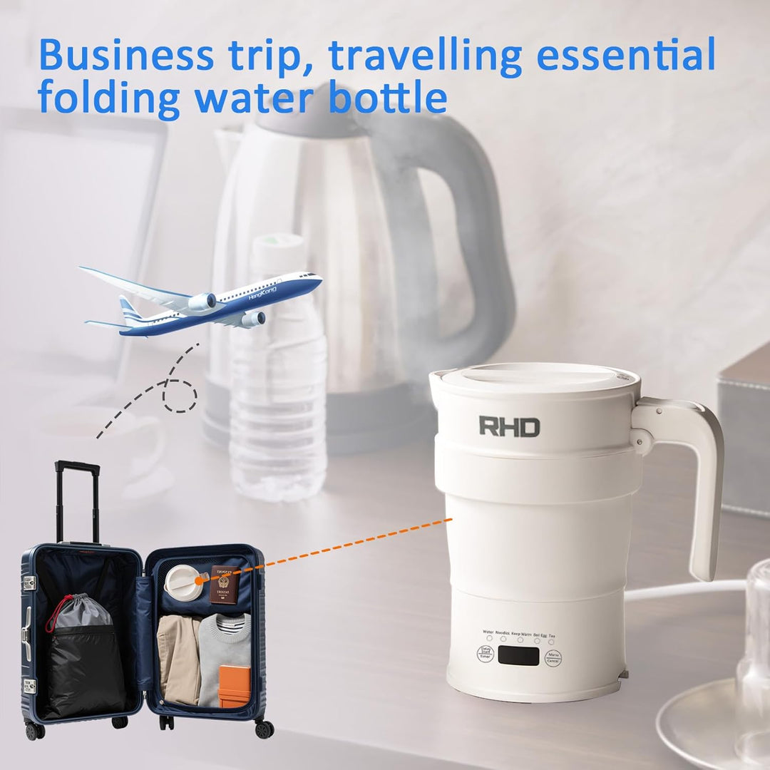 Faltbarer Reisewasserkocher Klein, Smart Camping Wasserkocher, 0.7L Tragbarer Heisswasserkocher mit