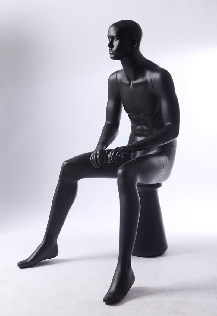 Euroton NEU QT10-8 schwarz abstrakte sitzende Schaufensterpuppe Mannequin Figur männlich matt