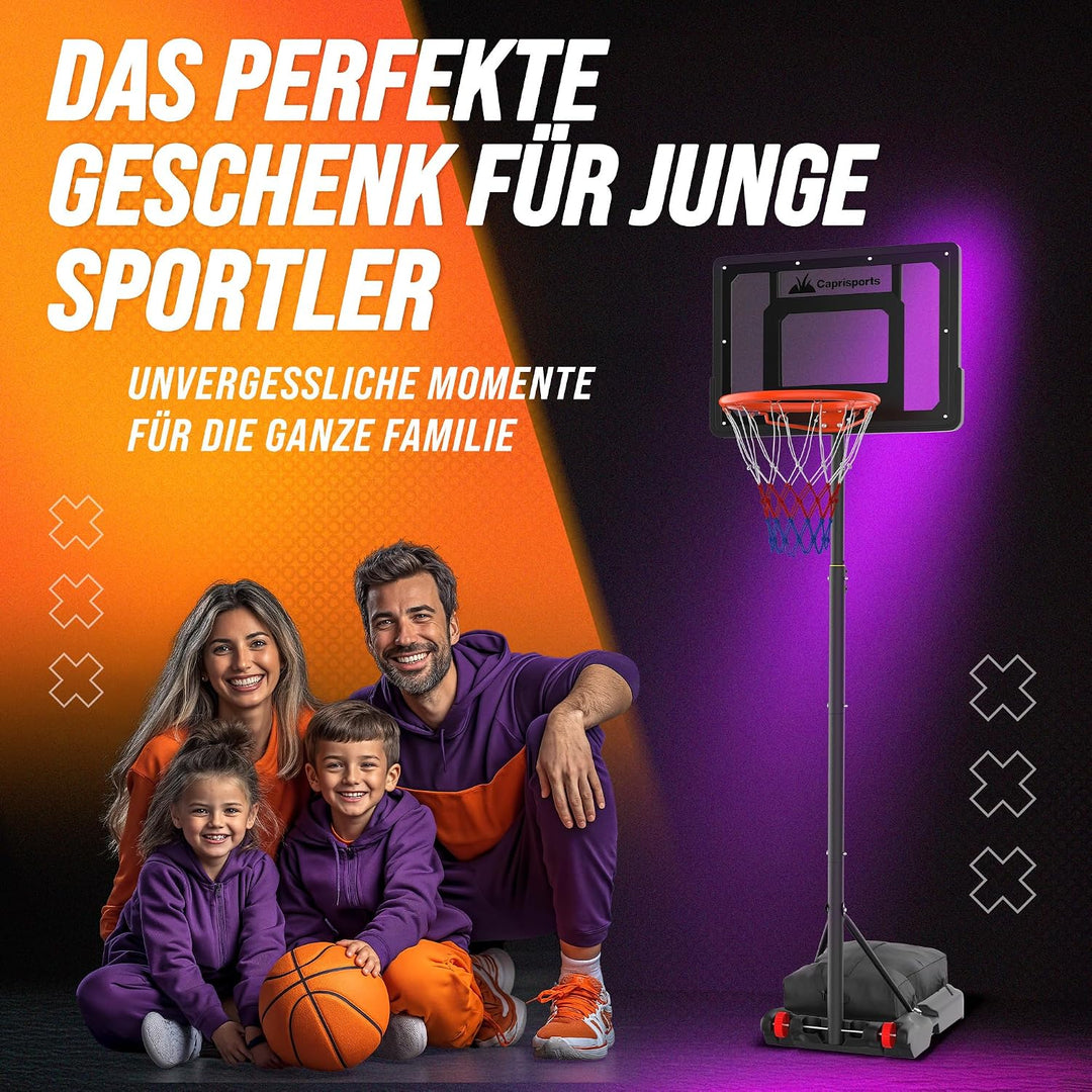 Basketballkorb Outdoor [mit Sandsack & Ball] – Basketball Korb höhenverstellbar – Wetterfester Baske