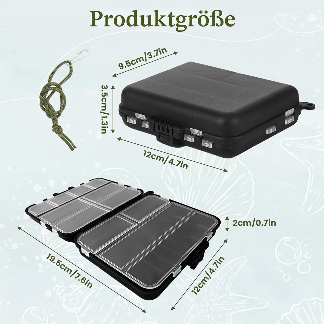 2 Stück Köderbox Angeln, Angelbox, Tackle Box Angeln, Angel Zubehör, Tackle Box für Angler Zubehör,