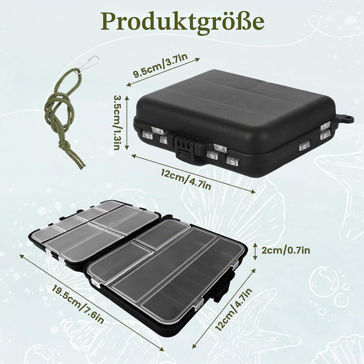 2 Stück Köderbox Angeln, Angelbox, Tackle Box Angeln, Angel Zubehör, Tackle Box für Angler Zubehör,