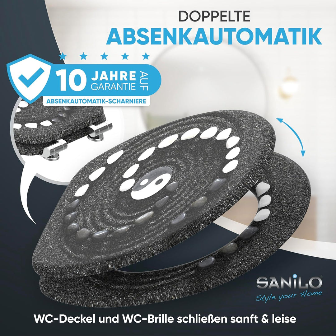 Sanilo WC Sitz mit Absenkautomatik, viele neue Toilettendeckel zur Auswahl, hochwertige Oberfläche,