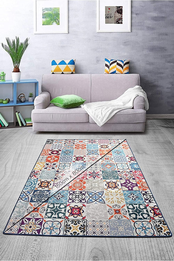 BOHORIA® Premium Boho-Teppich - Waschbarer Indoor & Outdoor Teppich für Wohnzimmer, Esszimmer, Küche