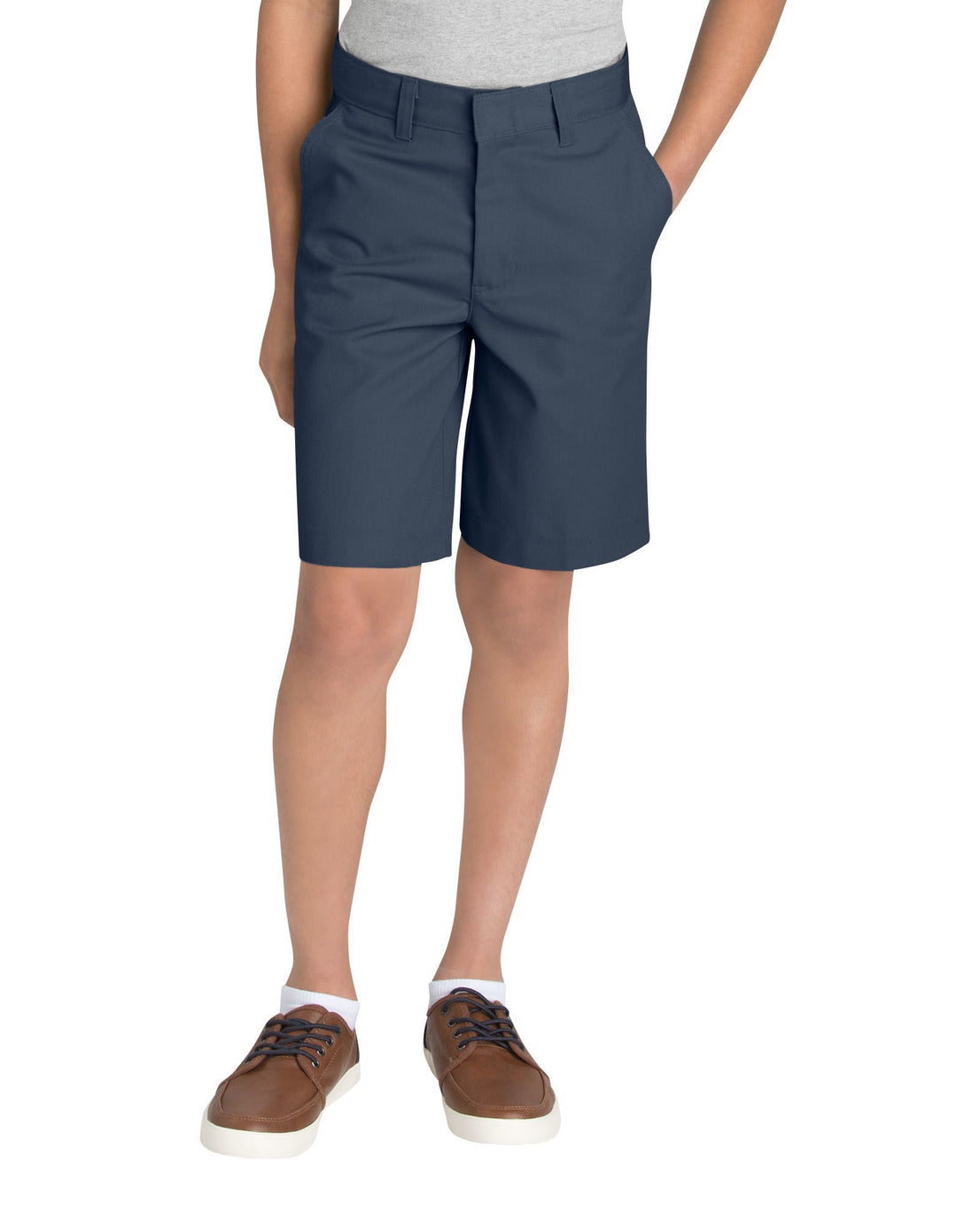 Dickies Boys' Big Flexwaist Flat Front Short 8 Husky Dark Navy, 8 Husky Dark Navy
