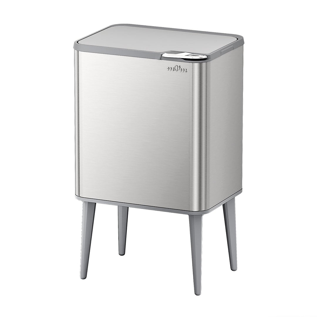 mVm Küchen &amp; Büromülleimer 50L, Edelstahl, Rechteckig, Mit Deckel &amp; Geruchsfilter, Sanftschliessend