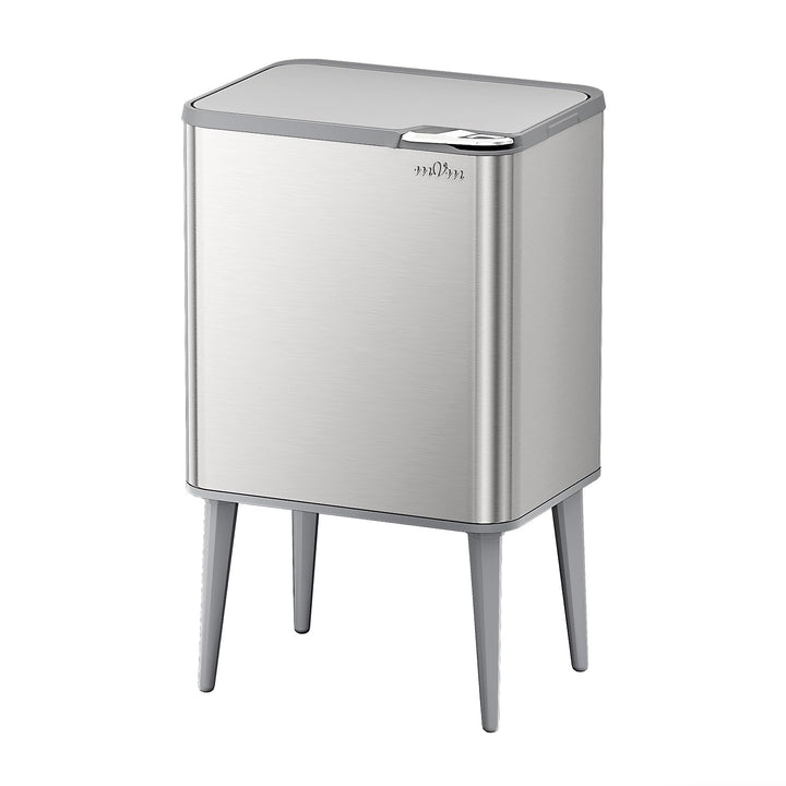 mVm Küchen &amp; Büromülleimer 50L, Edelstahl, Rechteckig, Mit Deckel &amp; Geruchsfilter, Sanftschliessend
