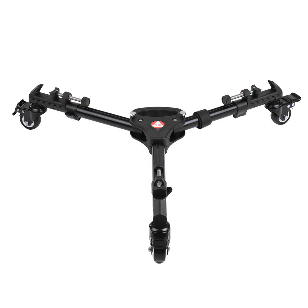 RGBS Photography Professional Heavy Duty Universal Folding Tripod Dolly with Rubber Wheels and Adjus