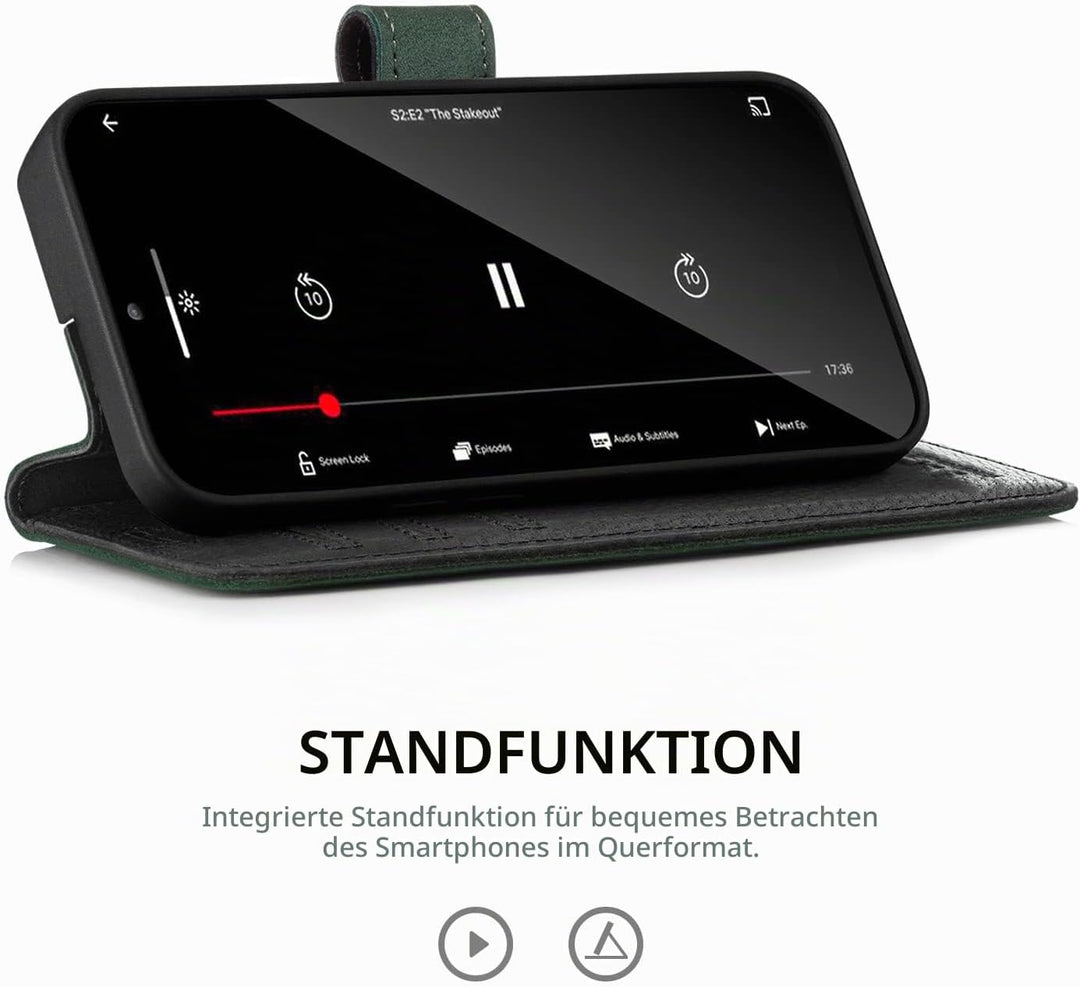 SURAZO Premium Handyhülle für Samsung Galaxy A34 5G 5G – Echtleder Schutzhülle mit Pfote Motiv – RFI
